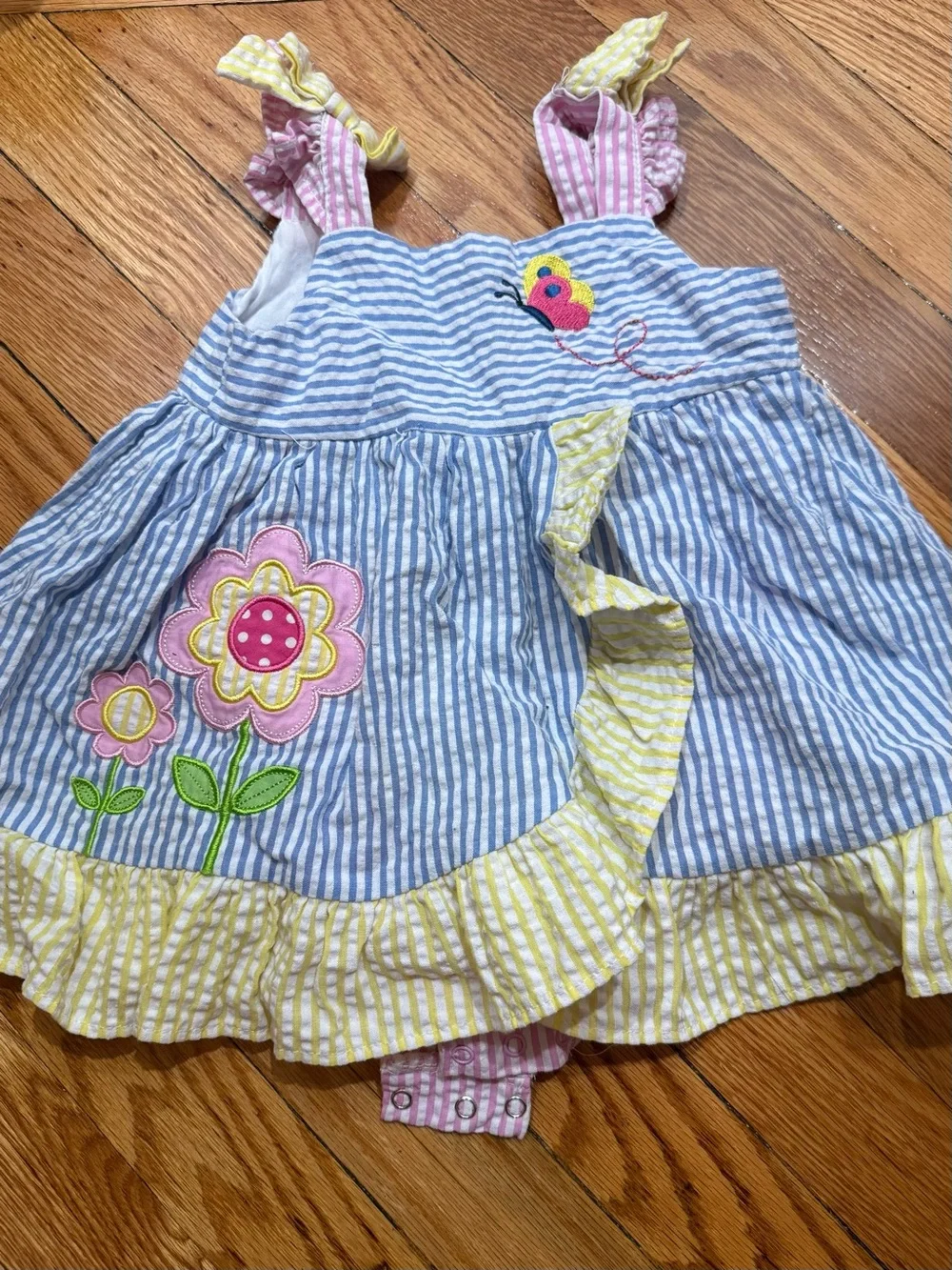 Blueberi Blvd Floral Dress with Ruffle + Ralph Lauren Striped Dress 18 months